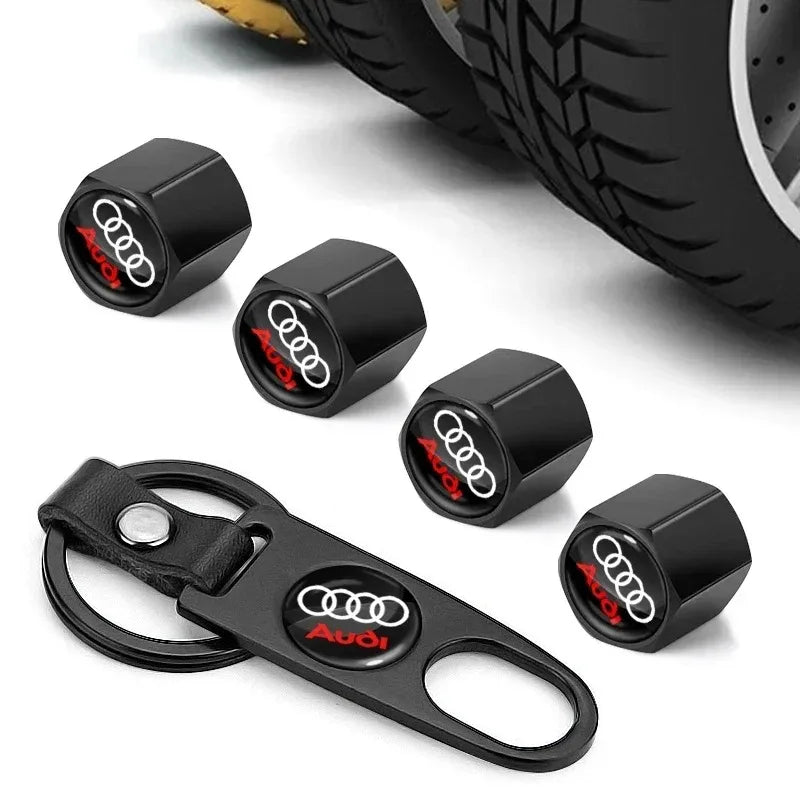 Audi Tyre Valve Caps and Keychain