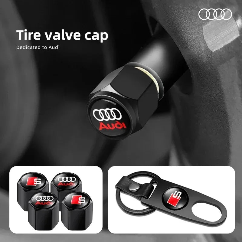 Audi Tyre Valve Caps and Keychain