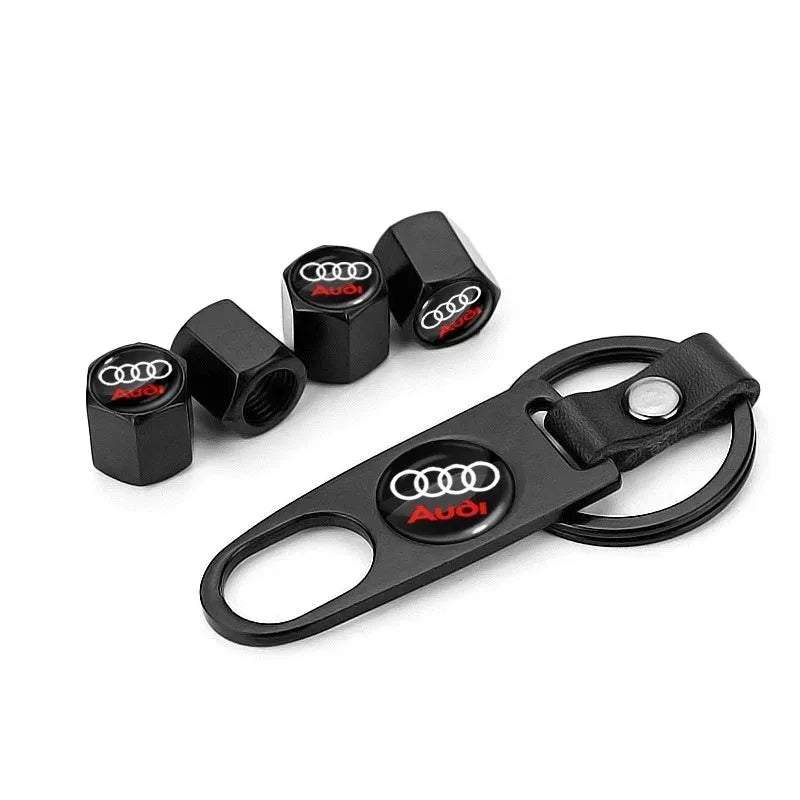 Audi Tyre Valve Caps and Keychain